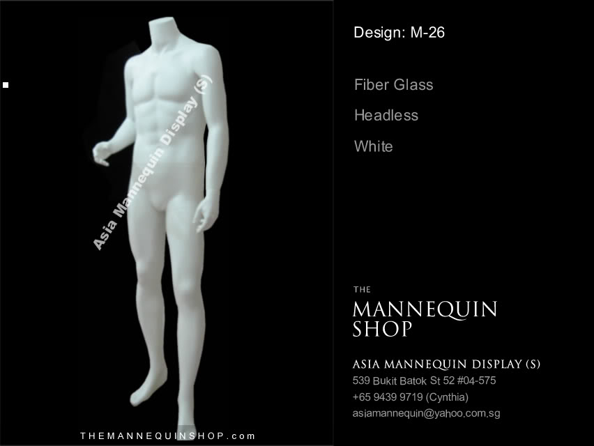 Mannequin male White Color Headless M-26