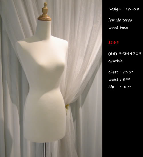 Torso wood base mannequin beige color TW-22