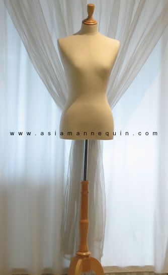 Torso wood base foam mannequin beige color 