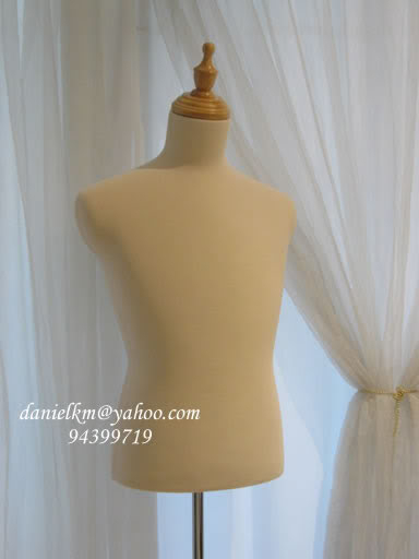 Torso wood base Male foam mannequin beige color TW-09