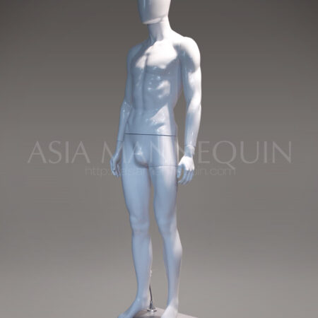 MFWM002 Fiberglass Glossy White Male Mannequin