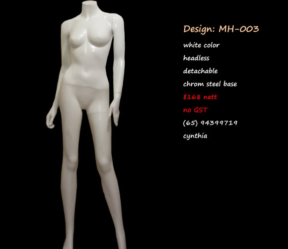 Mannequin Female White Color Headless mh-003