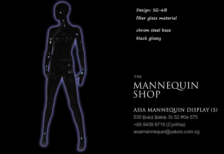 Mannequin Female Glossy Black Color SG-6B