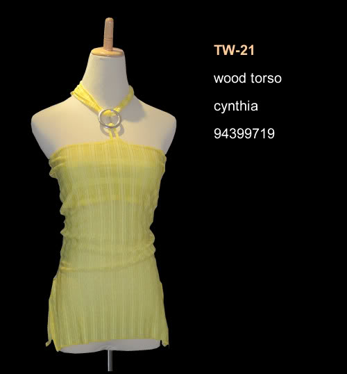 Torso wood base mannequin beige color TW-21